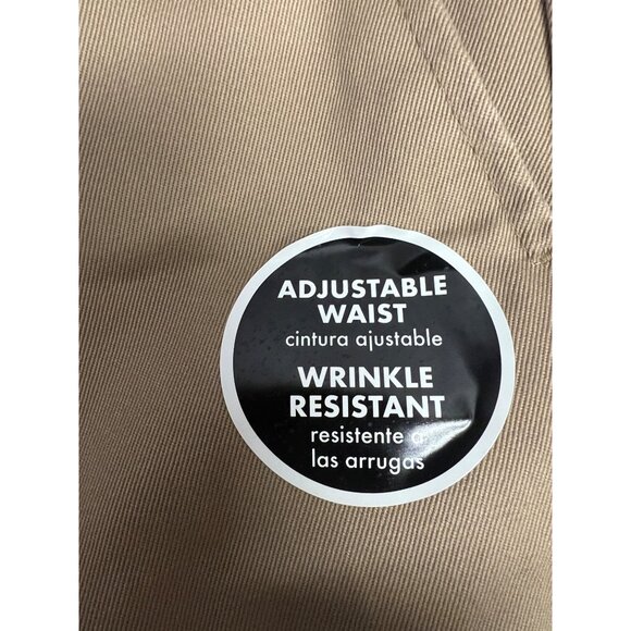 George Mens Classic Fit Adjustable Waist Pleated Pants 42x30 Mocha Chip - Picture 3 of 6